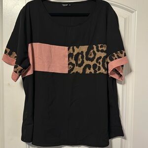 Black and cheetah blouse